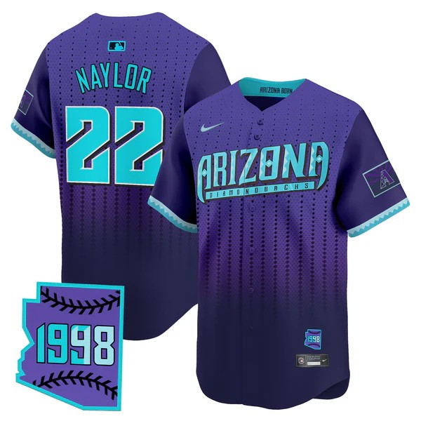 Men's Arizona Diamondbacks #22 Josh Naylor Nike 2025 City Connect 1998 Limited Stitched Jersey
