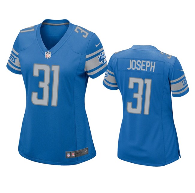 Women's Detroit Lions #31 Kerby Joseph Nike Blue Stitched Jersey