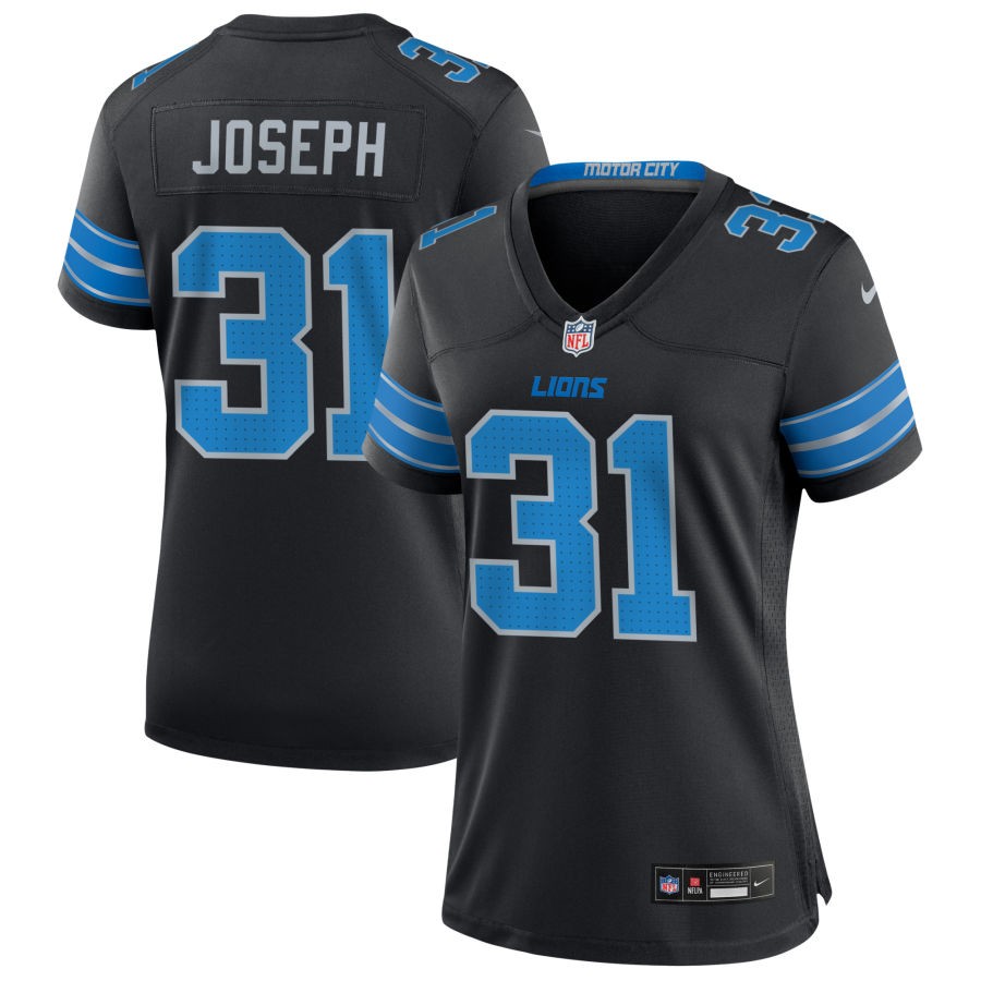 Women's Detroit Lions #31 Kerby Joseph Nike Black Stitched Jersey