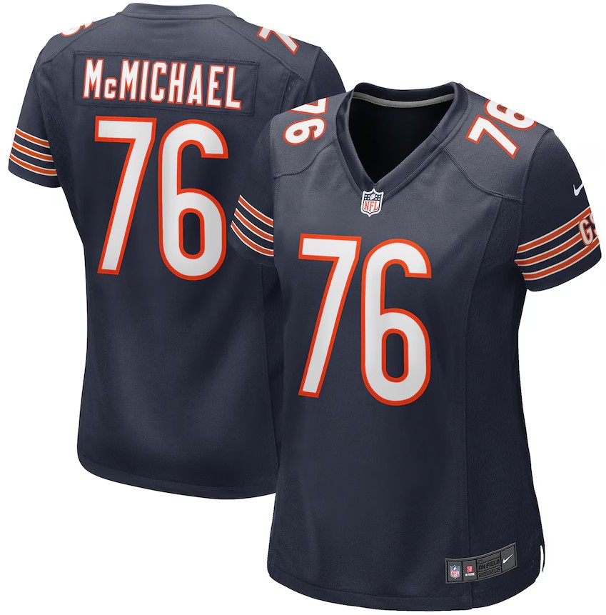 Women's Chicago Bears #76 Steve McMichael Nike Navy Game Jersey
