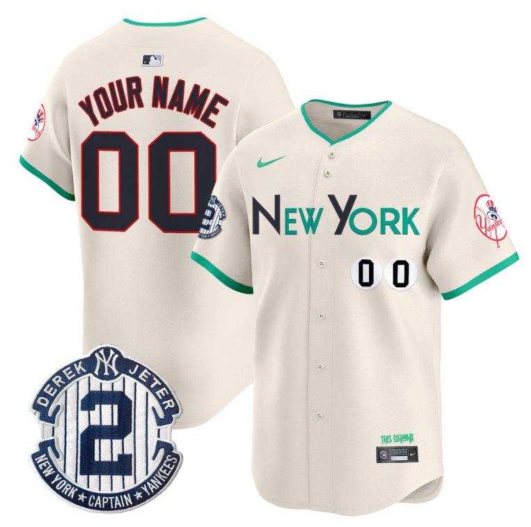 Custom New York Yankees Jersey City Connect Vapor Premier Limited Stitched Cream