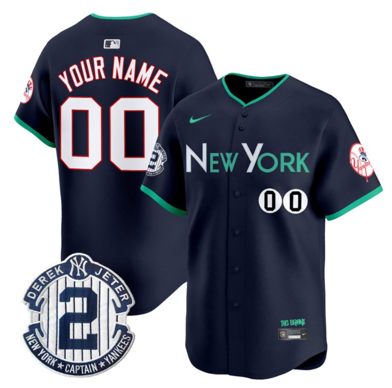 Custom New York Yankees Jersey City Connect Vapor Premier Limited Stitched Navy