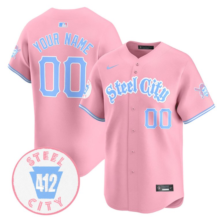 Custom Pittsburgh Pirates Jersey Bubblegum Pink Vapor Premier Limited Stitched Pink