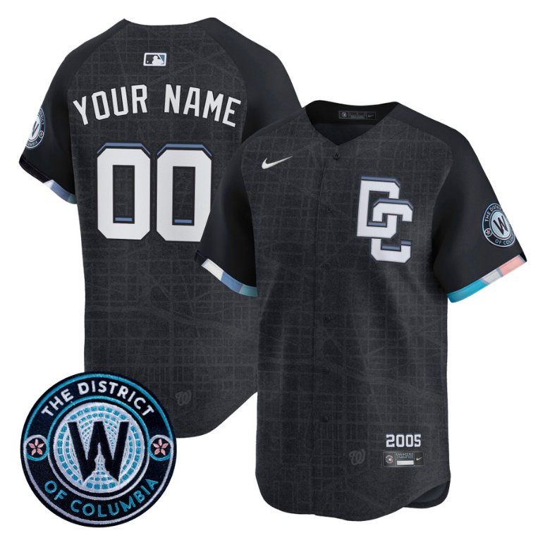 Custom Washington Nationals Jersey 2025 City Connect Vapor Premier Limited Stitched Navy