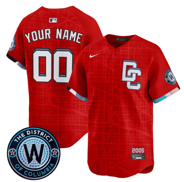 Custom Washington Nationals Jersey 2025 City Connect Vapor Premier Limited Stitched Red