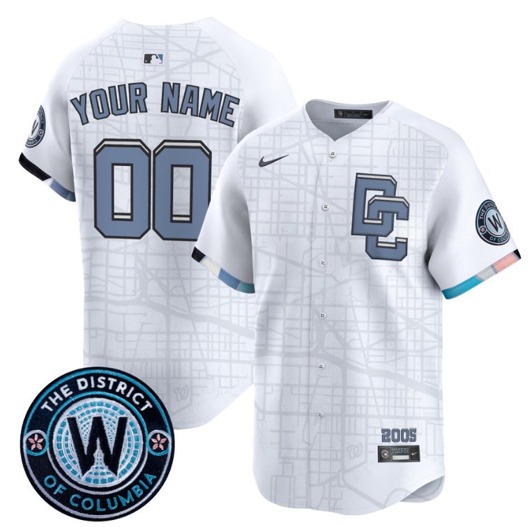 Custom Washington Nationals Jersey 2025 City Connect Vapor Premier Limited Stitched White