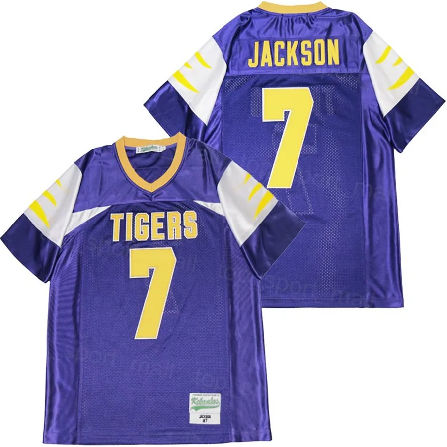 Men's Boynton Beach Tigers #7 Lamar Jackson High School Jersey Florida Purple