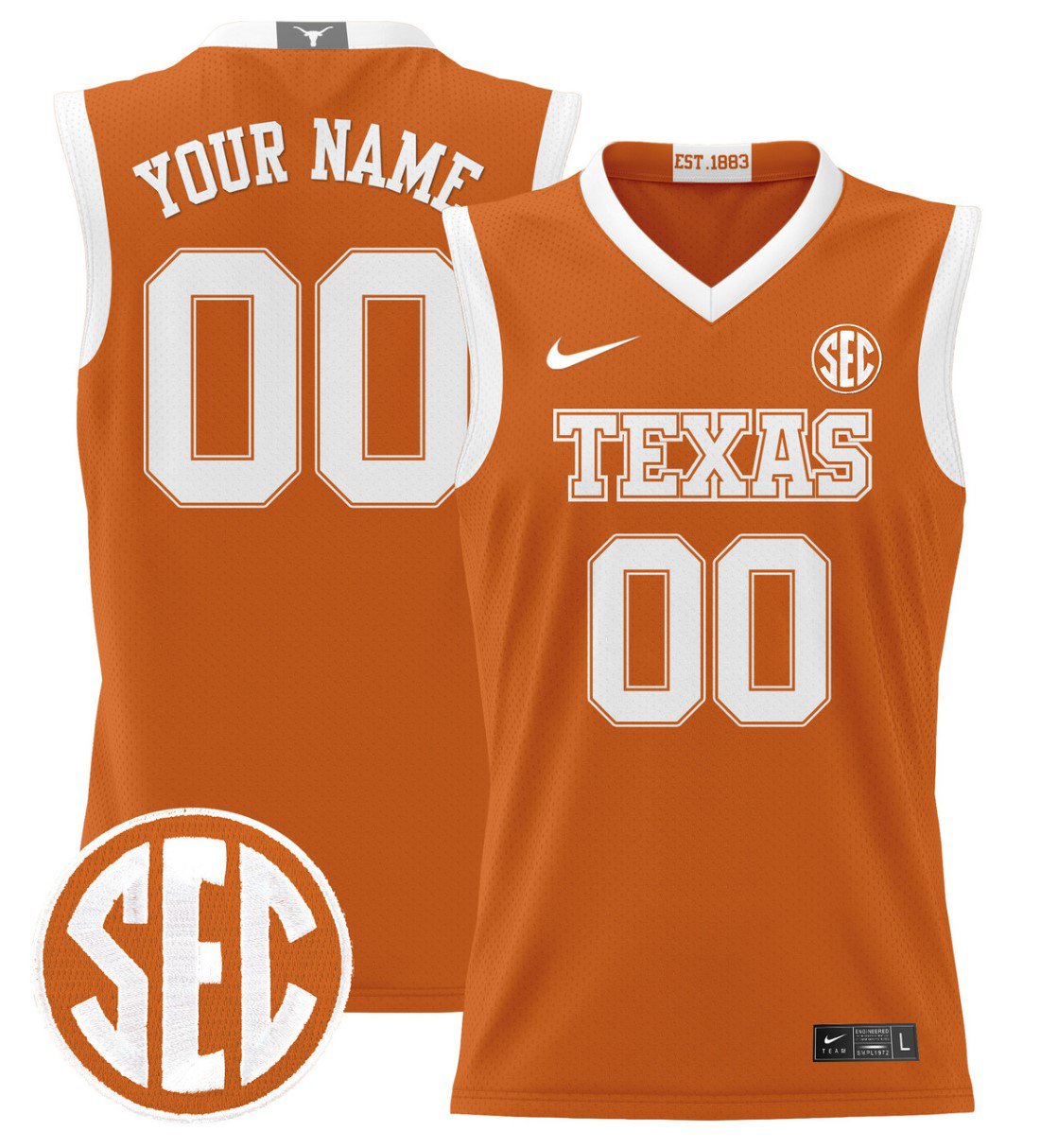 Custom Texas Longhorns Jersey 2024 Lightweight Basketball Orange
