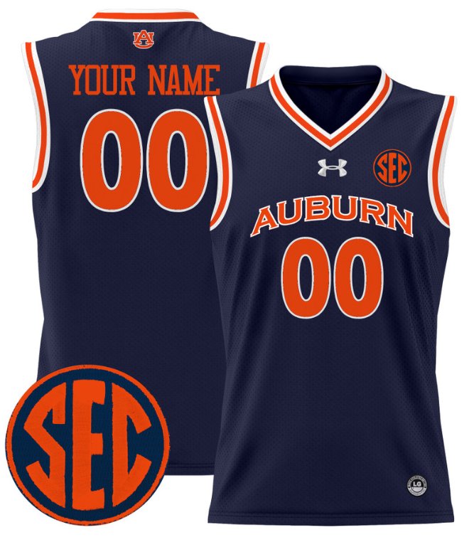 Custom Auburn Tigers Jersey Name, Number 2024 Lightweight Basketball Navy