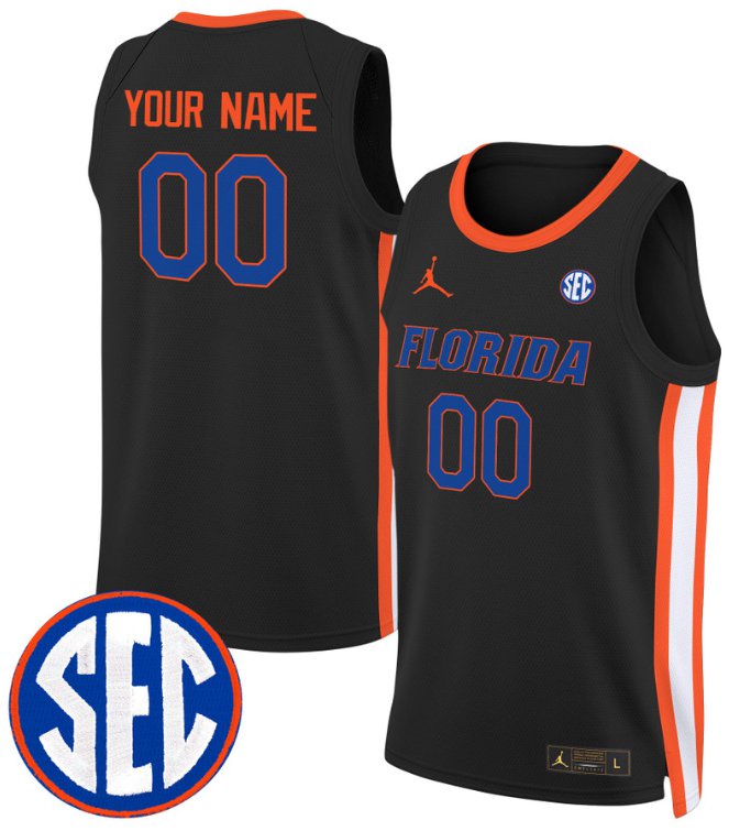 Custom Florida Gators Jersey Name, Number 2024 Swingman Basketball Black