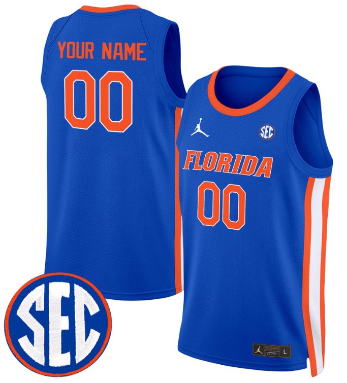 Custom Florida Gators Jersey Name, Number 2024 Swingman Basketball Royal