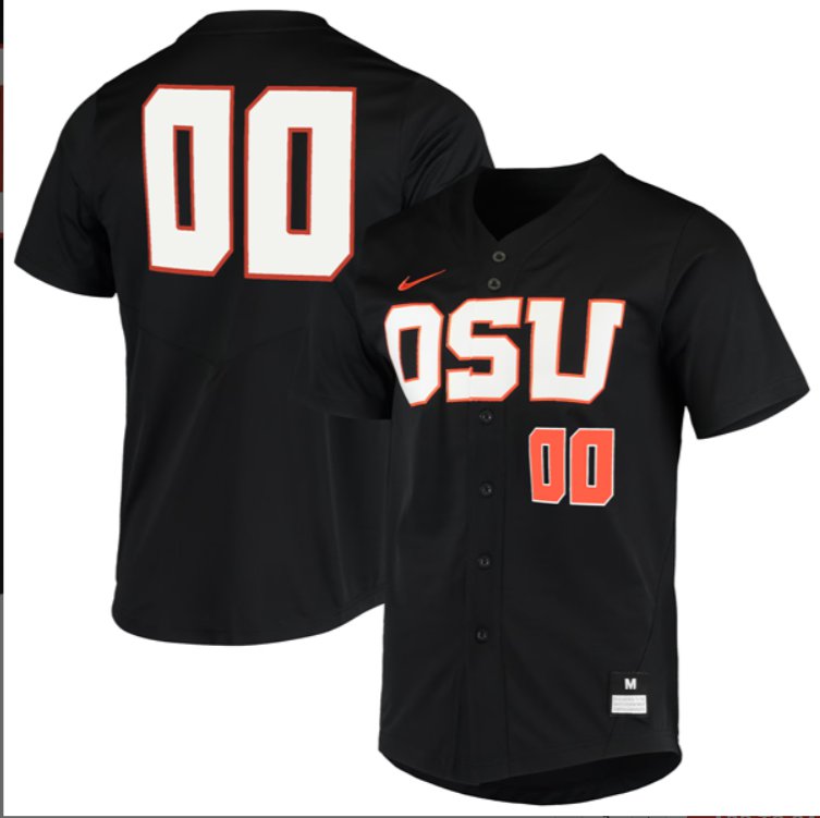 Custom Oregon State Beavers Baseball Black Untouchable Jersey Stitched