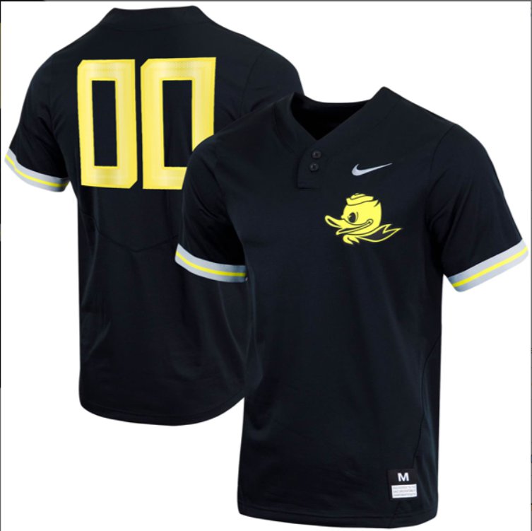 Custom Oregon Ducks Baseball Black Two Button Jersey – All Stitched