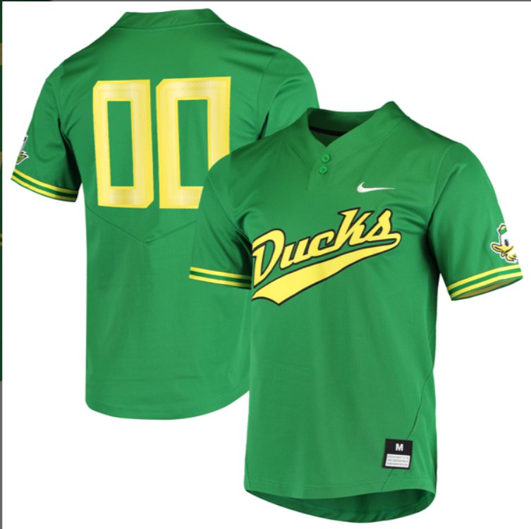 Custom Oregon Ducks Baseball Green Two Button Jersey – All Stitched