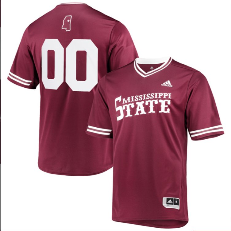 Custom Mississippi State Bulldogs Maroon Baseball Jersey Stitched