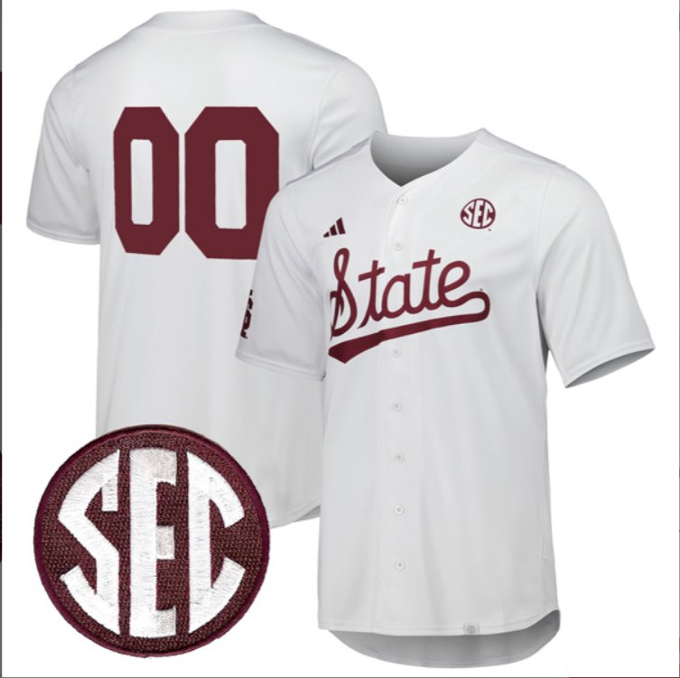 Custom Mississippi State Bulldogs White Baseball Jersey SEC Patch – All Stitched