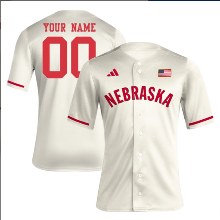 Custom Nebraska Cornhuskers Baseball Cream Jersey – All Stitched