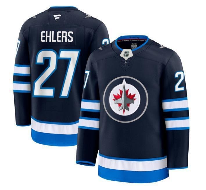 Men's Winnipeg Jets #27 Nikolaj Ehlers Jersey - Navy All Stitched