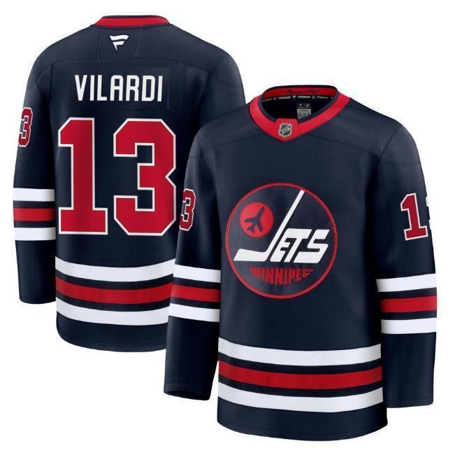 Men's Winnipeg Jets #13 Gabriel Vilardi Jersey - Alternate Navy All Stitched