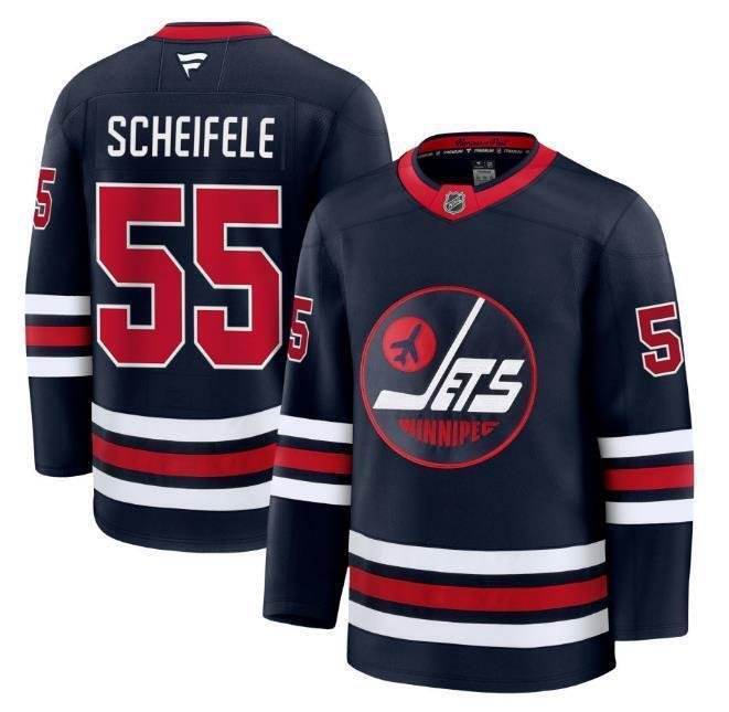 Men's Winnipeg Jets #55 Mark Scheifele Jersey - Alternate Navy All Stitched