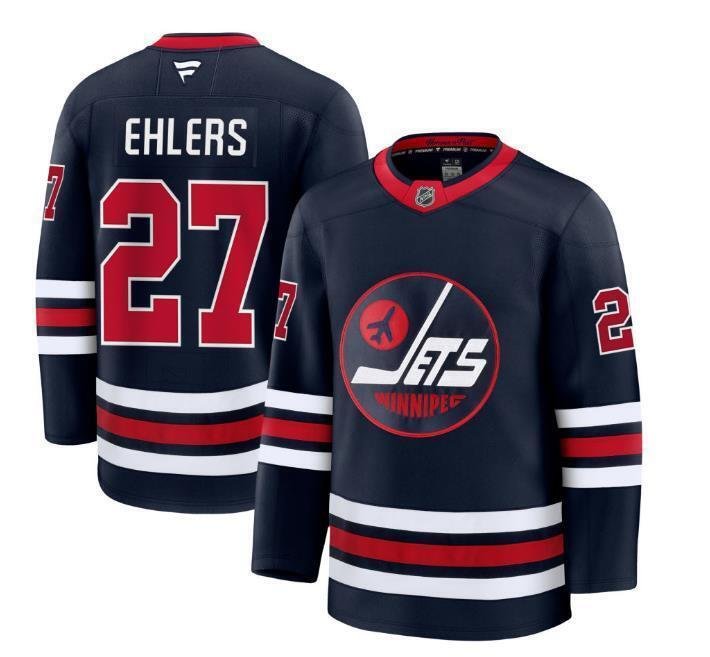 Men's Winnipeg Jets #27 Nikolaj Ehlers Jersey - Alternate Navy All Stitched