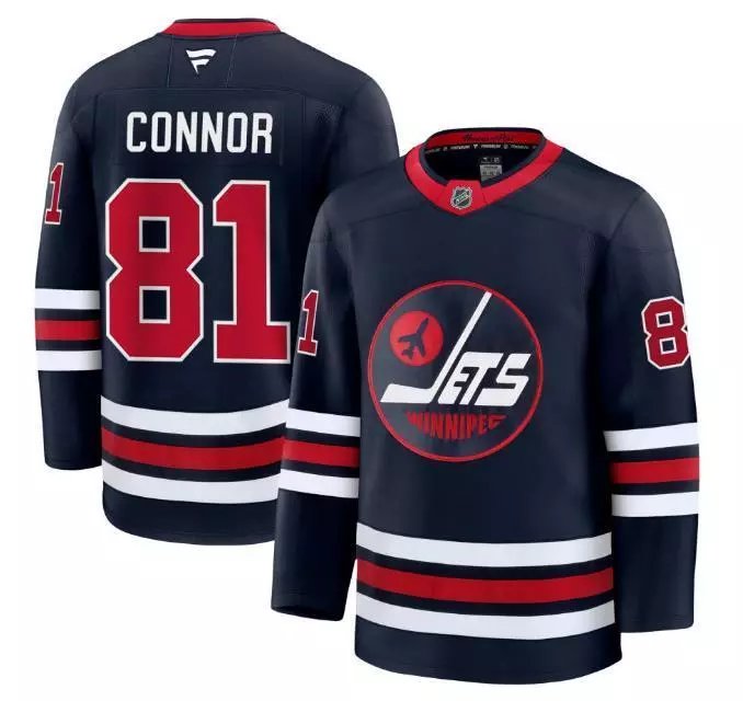 Men's Winnipeg Jets #81 Kyle Connor Jersey - Alternate Navy All Stitched