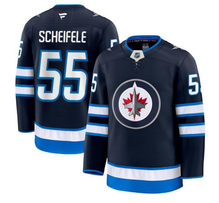 Men's Winnipeg Jets #55 Mark Scheifele Jersey - Navy All Stitched