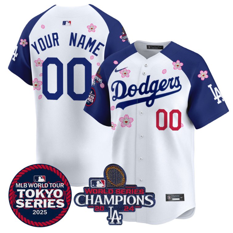 Custom Los Angeles Dodgers Jersey Tokyo Series 2025 World Series Champions Patch Vapor Stitched Alternate