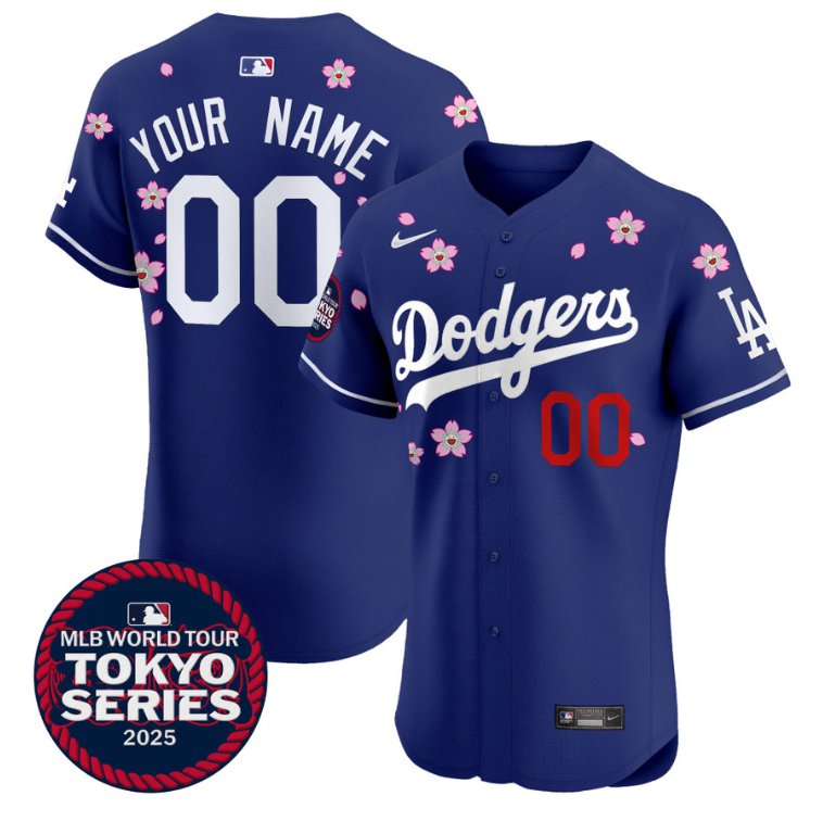 Custom Los Angeles Dodgers Jersey Tokyo Series 2025 Vapor Premier Elite Stitched Royal