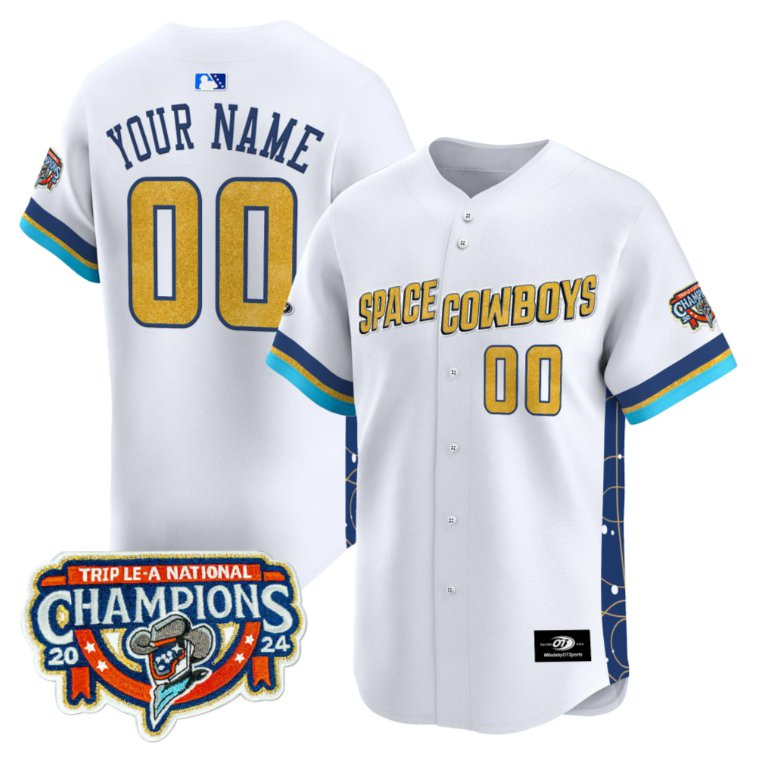 Custom Sugar Land Space Cowboys Jersey Championship Patch Vapor Premier Limited Stitched