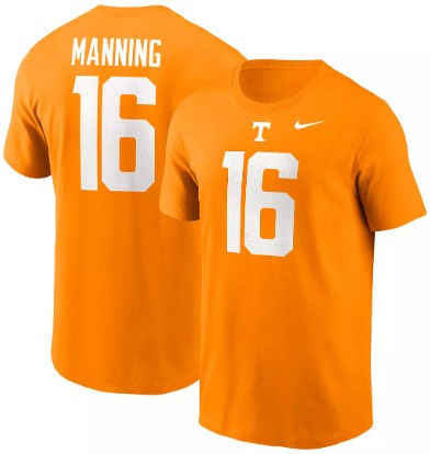 Men's Tennessee Volunteers #16 Peyton Manning Nike Tennessee Orange Jersey T-Shirt