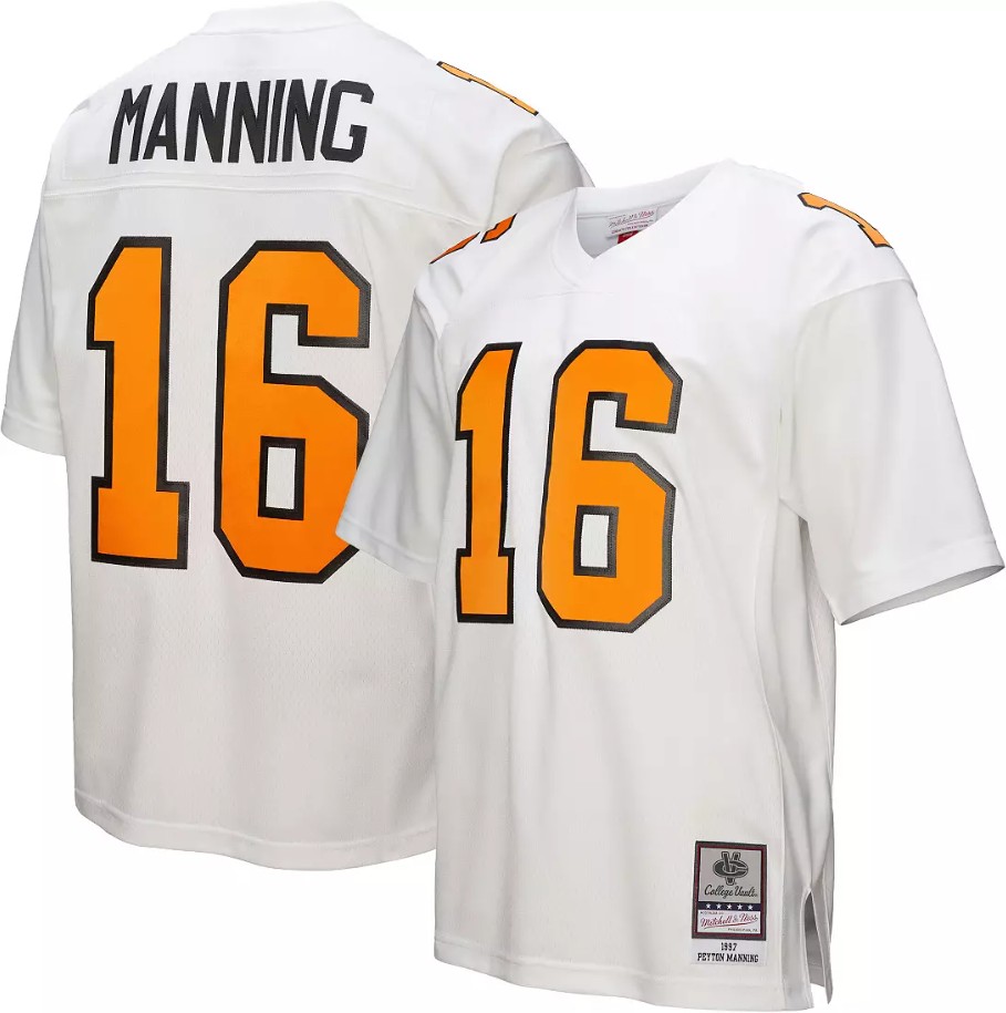 Men's Tennessee Volunteers #18 Peyton Manning 1997 Throwback White Legacy Football Jersey