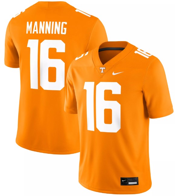 Men's Tennessee Volunteers #16 Peyton Manning Nike Tennessee Orange Dri-FIT Replica Football Game Jersey