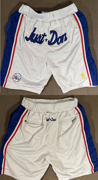 Men's Philadelphia 76ers White 1996-1997 Shorts