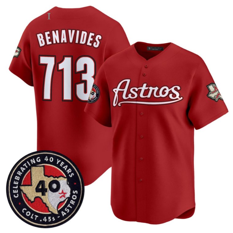 Men's Houston Astros #713 Benavides Throwback Red Stitched Jersey