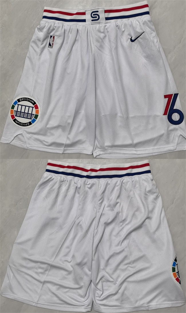 Men's Philadelphia 76ers White NBA Shorts