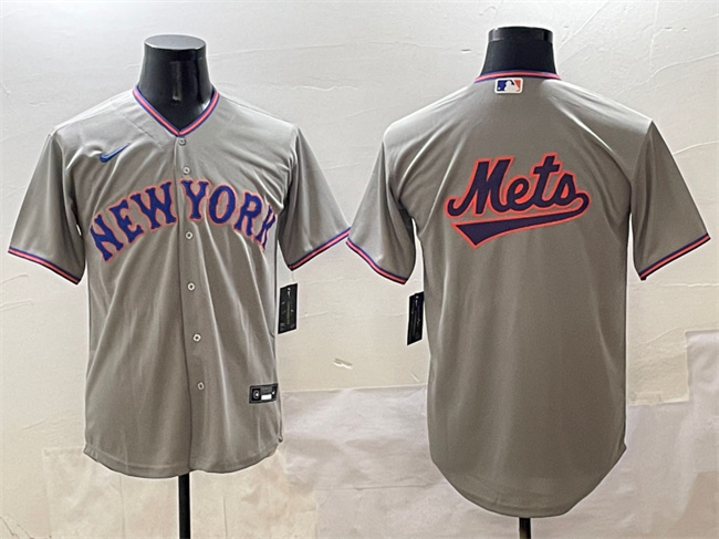 Men's New York Mets Team Big Logo Grey 2025 Limited Stitched Baseball Jerseys