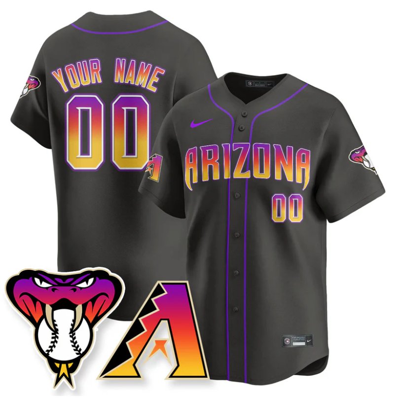 Custom Arizona Diamondbacks Jersey 2025 City Connect Concept Stitched Black