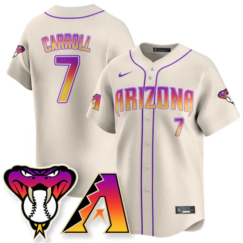 Men's Arizona Diamondbacks #7 Corbin Carroll Cream 2025 City Connect Concept Stitched Jersey