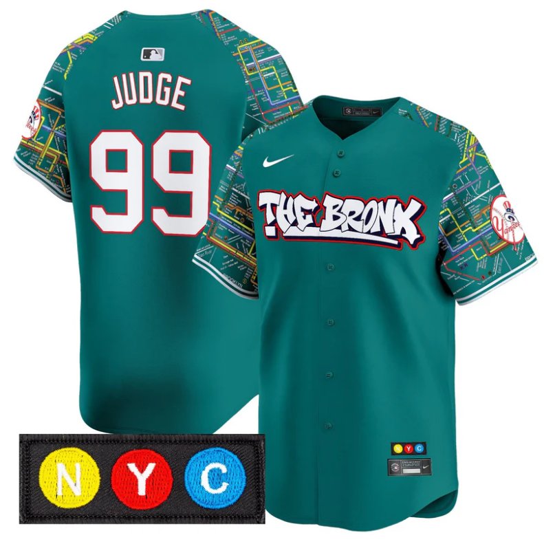 Men's Aaron Judge Jersey #99 New York Yankees The Bronx Subway Style Premier Stitched Lexington Line