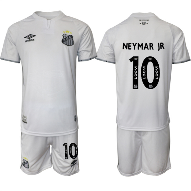 Men's Santos F.C. #10 Neymar Jr 25-26 White Home Soccer Jersey Suit