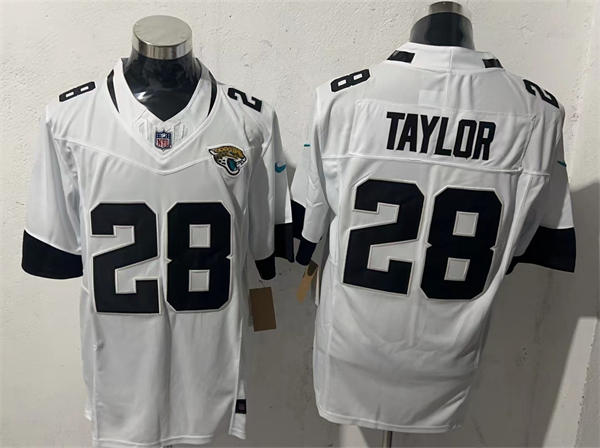Men's Jacksonville Jaguars #28 Fred Taylor Nike White Vapor F.U.S.E. Limited Jersey