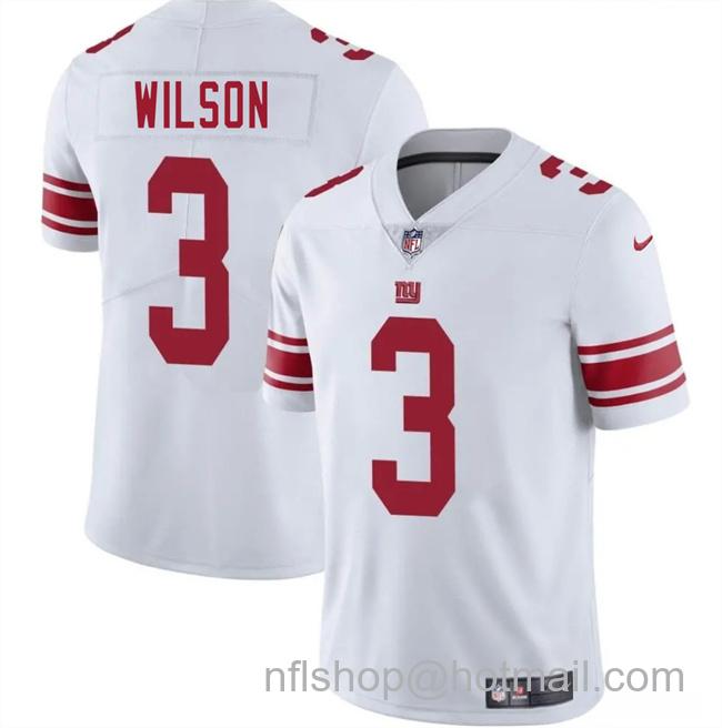 Youth New York Giants #3 Russell Wilson White 2025 Vapor Untouchable Limited Stitched Jersey