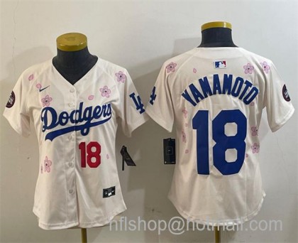 Youth Los Angeles Dodgers #18 Yoshinobu Yamamoto Cream 2025 Tokyo Series Limited Stitched Baseball Jersey