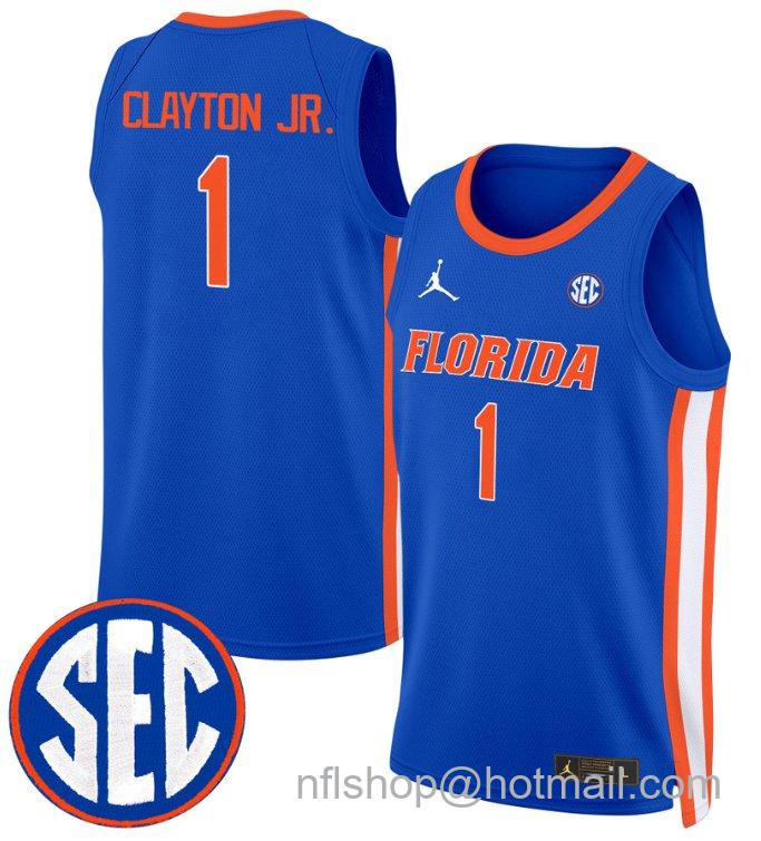 Men's Walter Clayton Jr Jersey #1 Florida Gators Swingman Basketball Stitched Royal