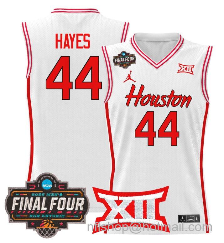 Men's Elvin Hayes Jersey #44 Houston Cougars 2025 Final Four Patch Stitched White