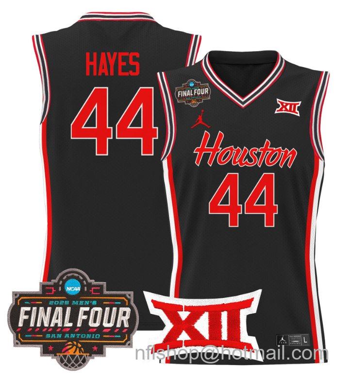 Men's Elvin Hayes Jersey #44 Houston Cougars 2025 Final Four Patch Stitched Black