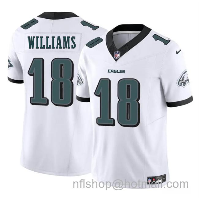 Men's Philadelphia Eagles #18 Avery Williams White 2025 New F.U.S.E. Vapor Untouchable Limited Stitched Football Jersey