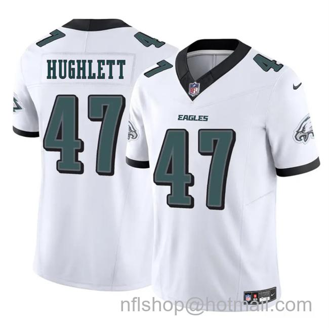 Men's Philadelphia Eagles #47 Charley Hughlett White 2025 New F.U.S.E. Vapor Untouchable Limited Stitched Football Jersey