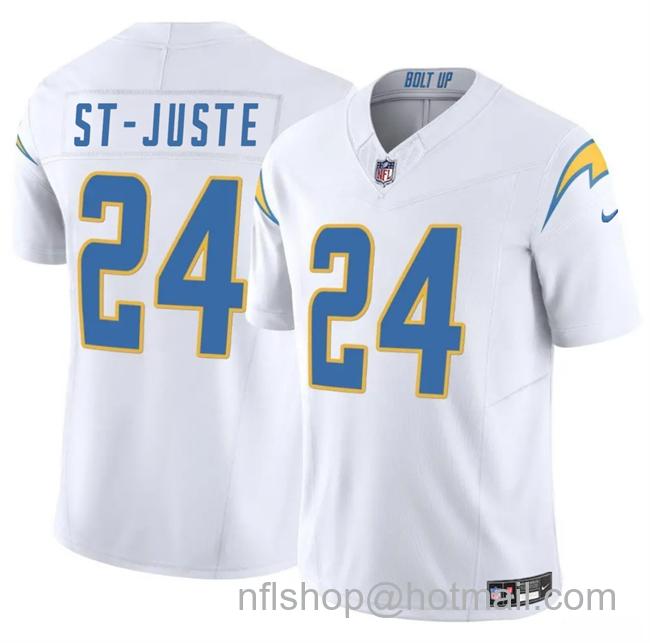 Men's Los Angeles Chargers #24 Benjamin St-Juste White 2025 F.U.S.E Vapor Limited Stitched Football Jersey